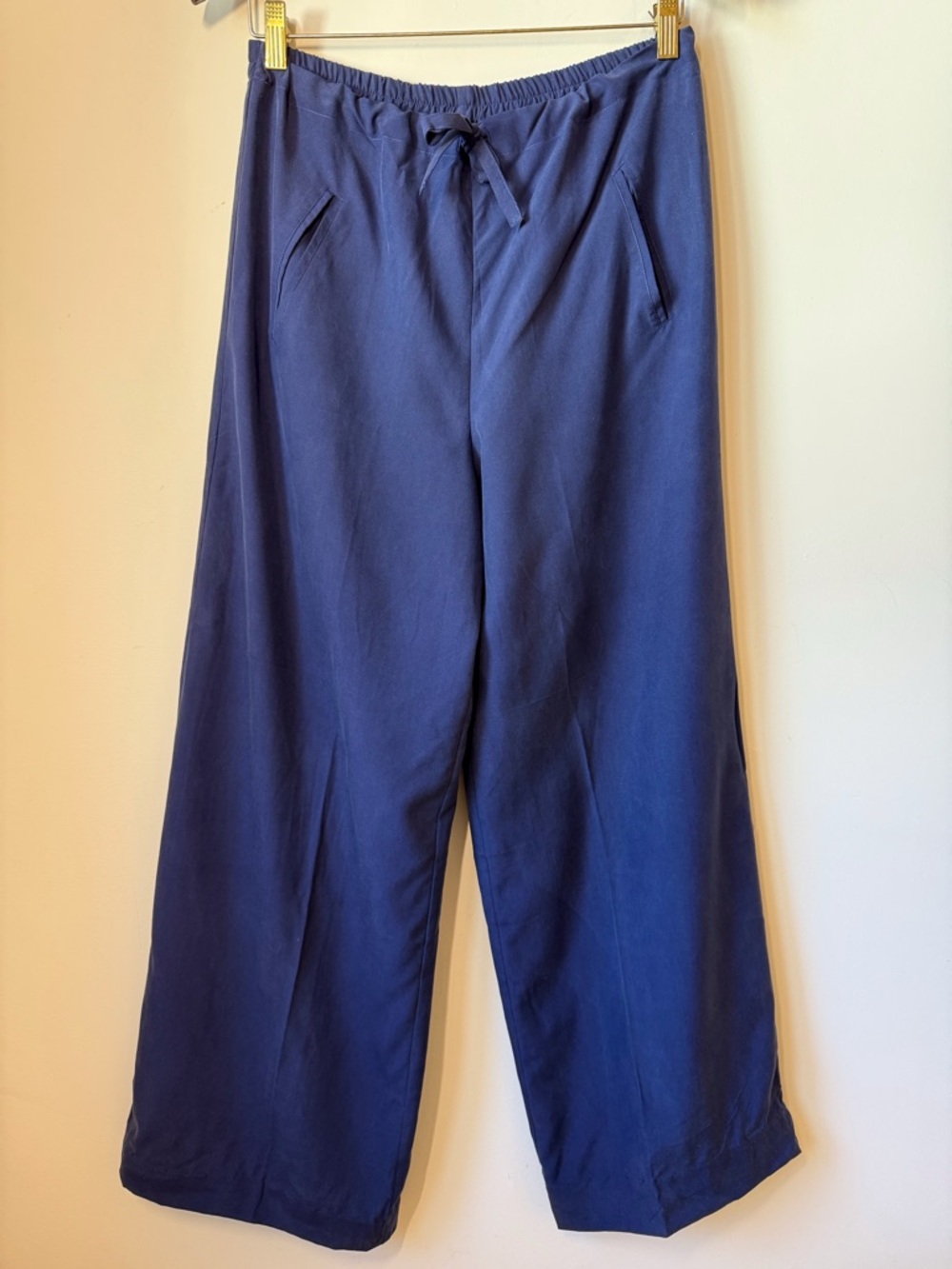 Magnolia Silk Wide-Leg Pants adjustable drawstring waist pockets New With Tags